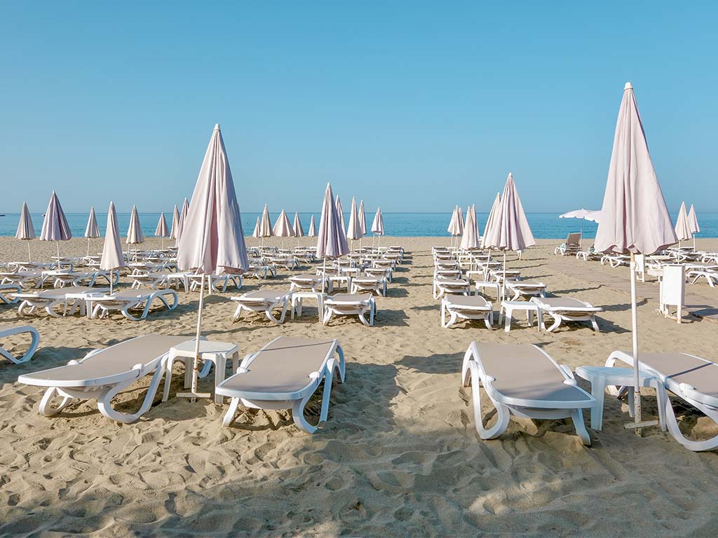 Hotellets egen strandsektion